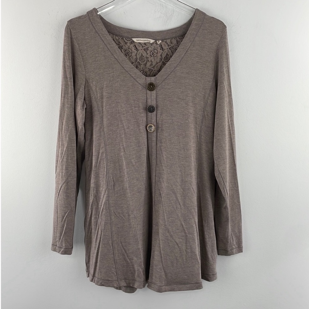 SOFT Surroundings Brown Maddalena Top Sz M